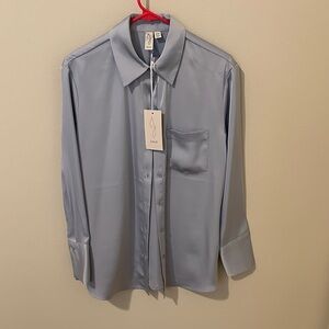 Joie Satin Sky Blue Blouse